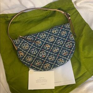 NWT Tory Burch T Monogram Embellished Small Balloon Bag
